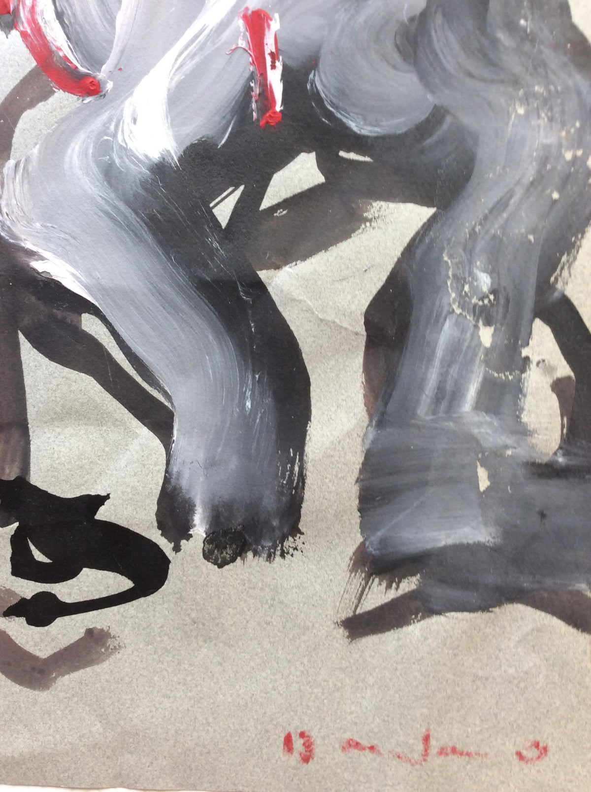 Original Bernard Damiano Mid-Century Painting Nudes — detail 4
