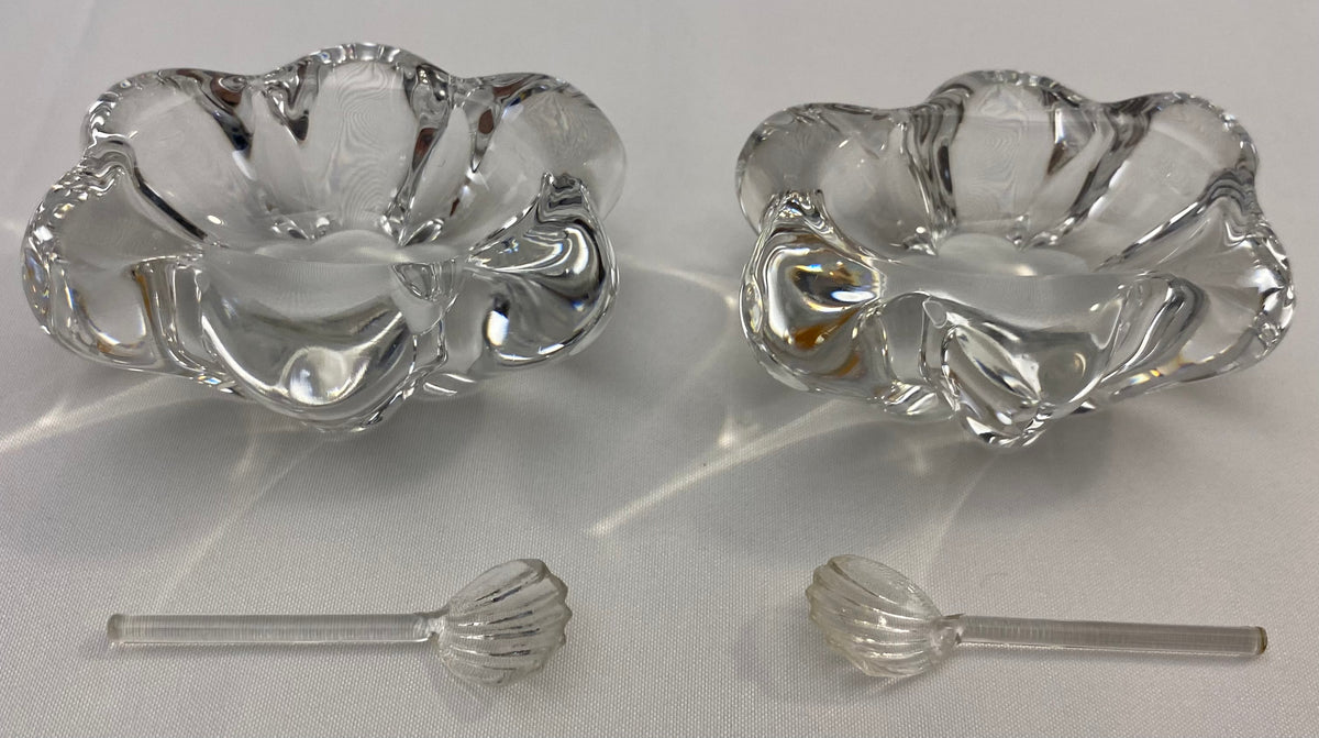 Daum Salt and Pepper Crystal Serving Dishes, Marked