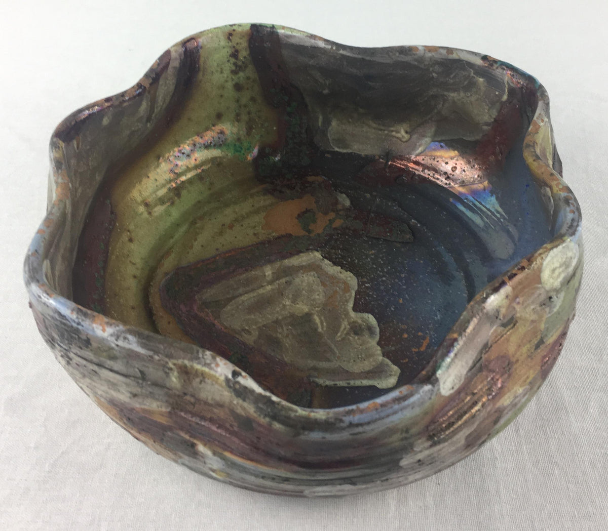 French Metallic Glaze Ceramic Bowl or Vide Poche — detail 3