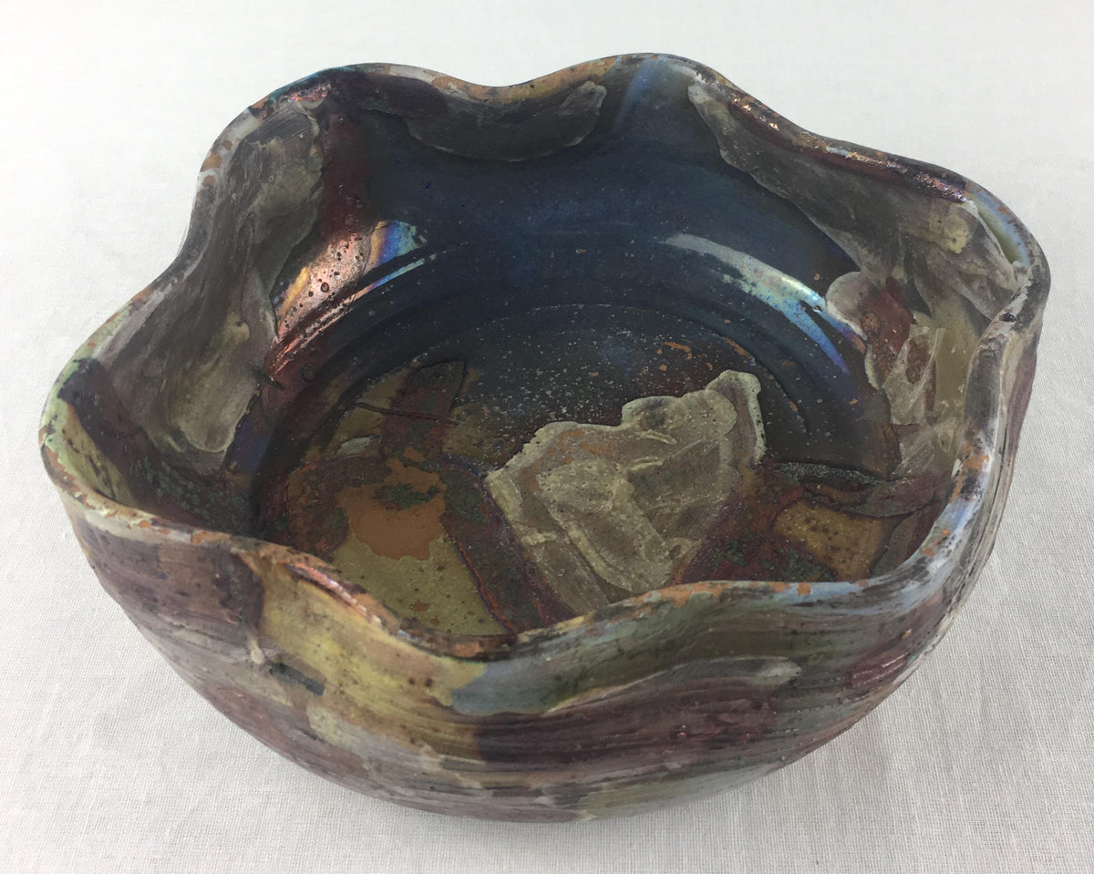 French Metallic Glaze Ceramic Bowl or Vide Poche — detail 5