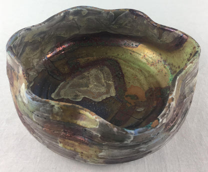 French Metallic Glaze Ceramic Bowl or Vide Poche — detail 2