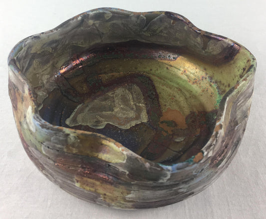 French Metallic Glaze Ceramic Bowl or Vide Poche — detail 2