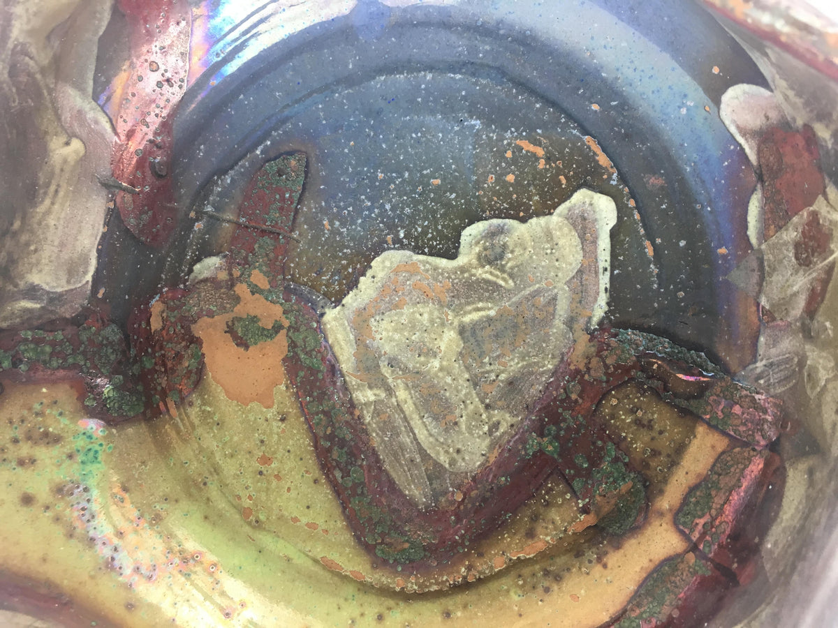 French Metallic Glaze Ceramic Bowl or Vide Poche — detail 6