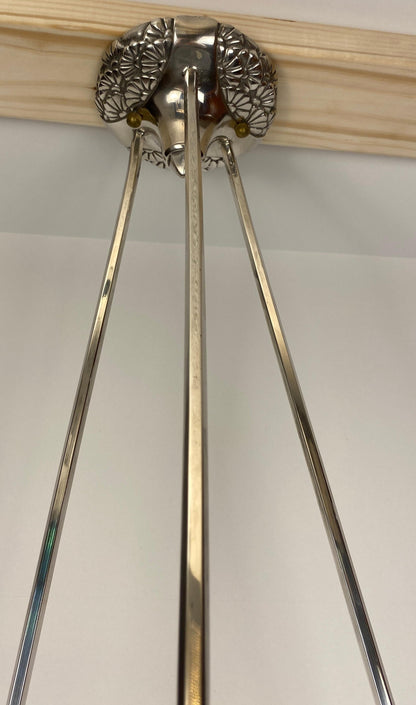 French Art Deco Pendant Chandelier in the manner of Degue — detail 5