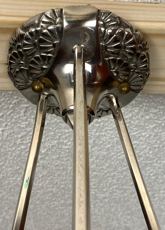 French Art Deco Pendant Chandelier in the manner of Degue — detail 2