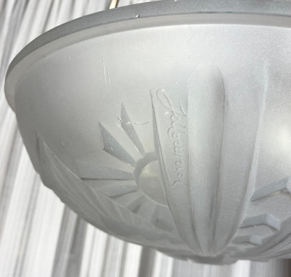 French Art Deco Pendant Chandelier in the manner of Degue — detail 7