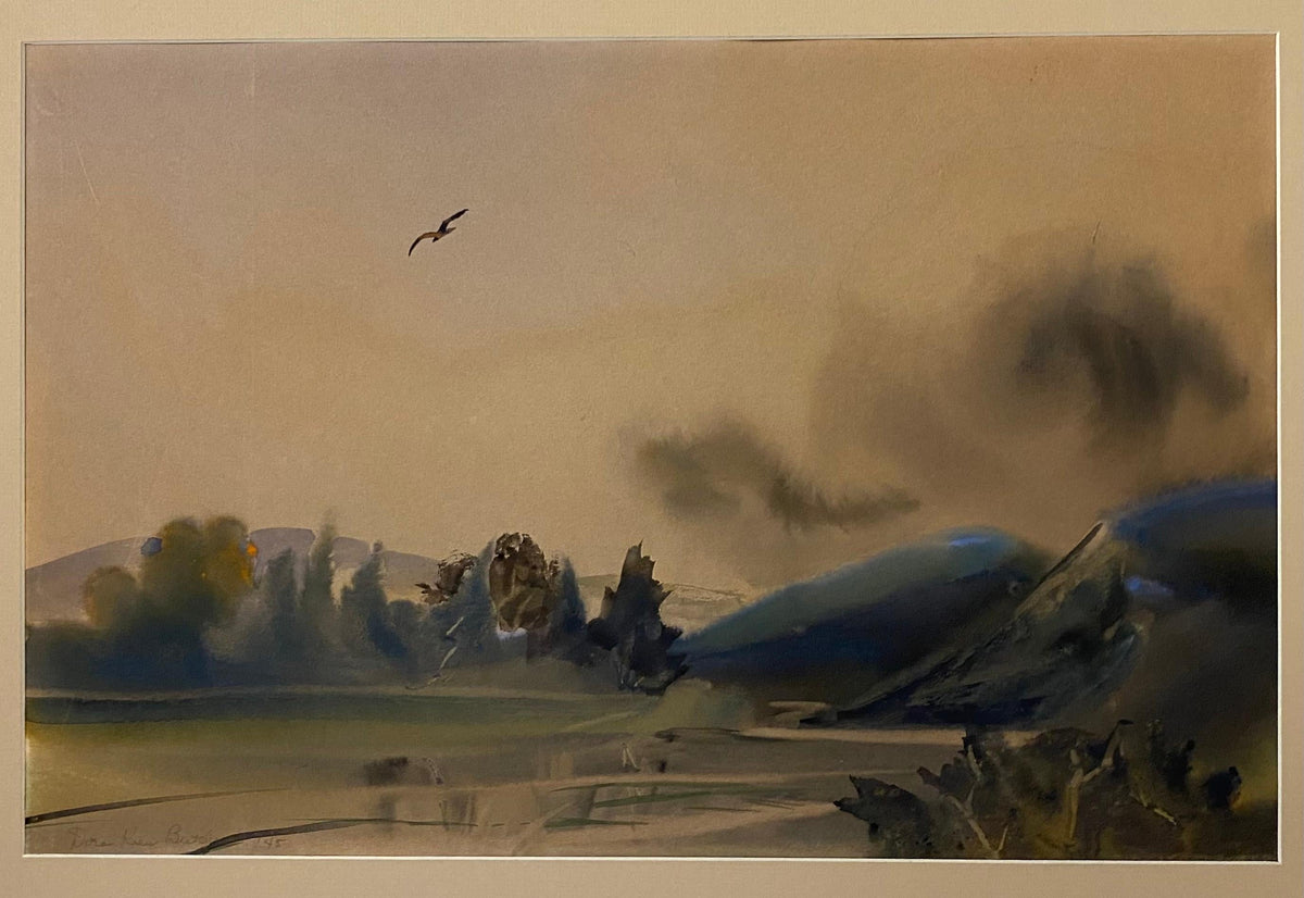 Dora Keen Butcher Watercolor Painting, Landscape Painting — detail 2
