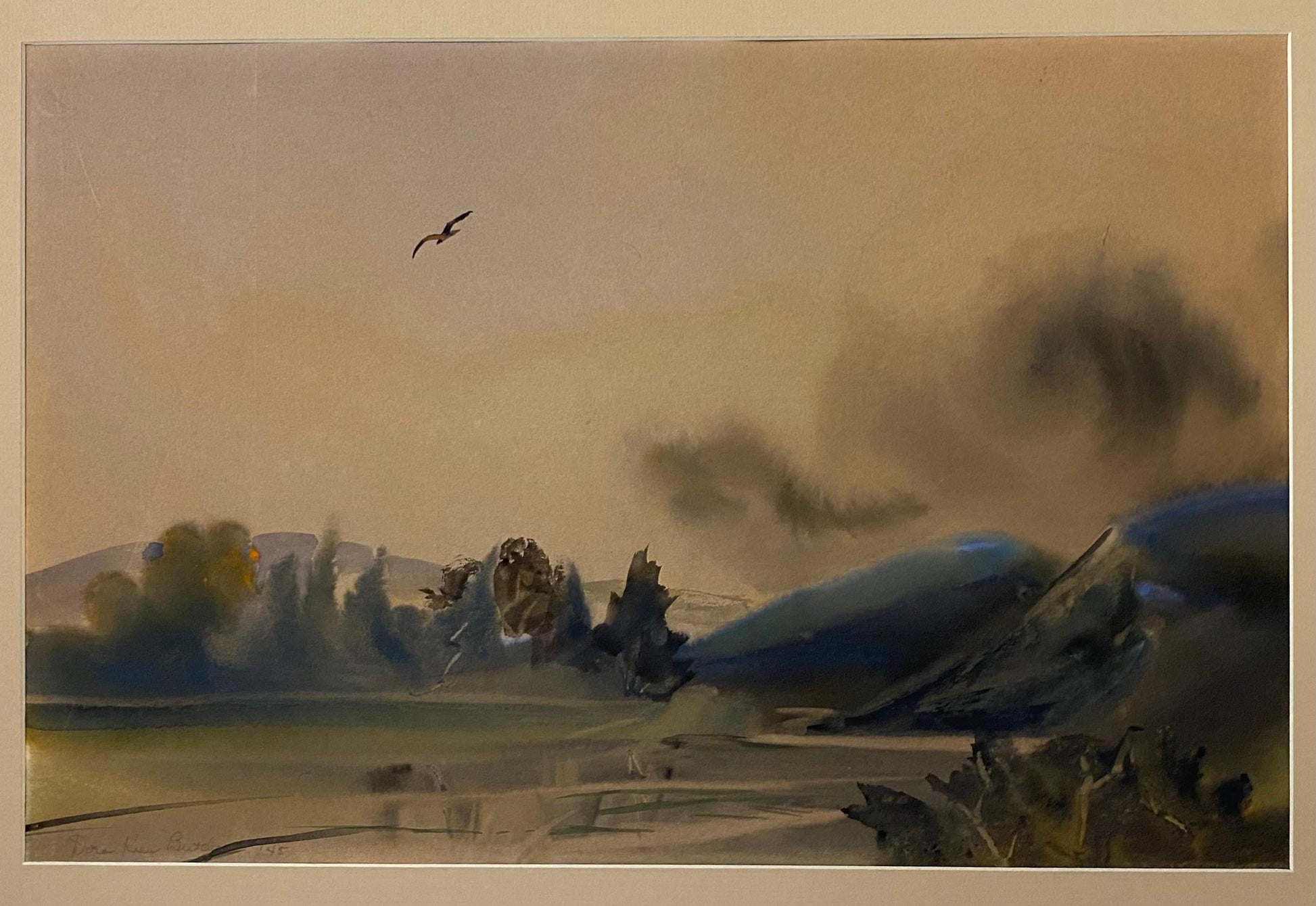 Dora Keen Butcher Watercolor Painting, Landscape Painting — detail 2