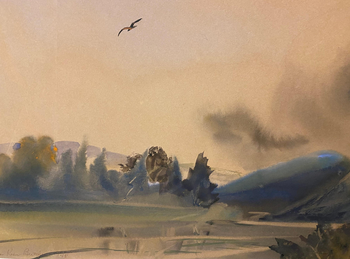 Dora Keen Butcher Watercolor Painting, Landscape Painting — detail 4