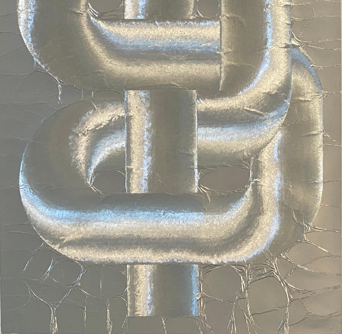 20th Century Optical Art on Foil Paper by Patrick Dupré manner of Julio Le Parc — detail 3