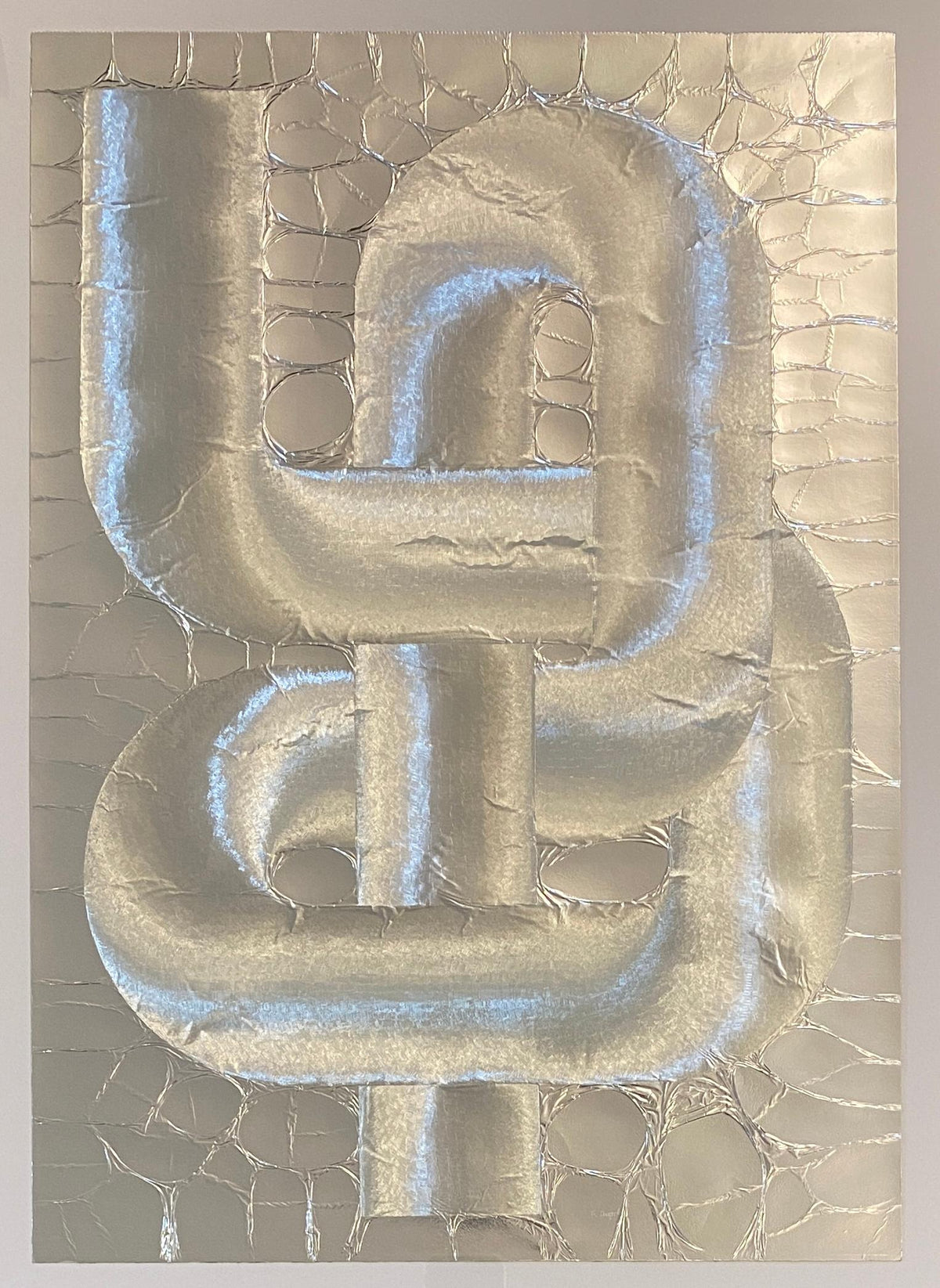 20th Century Optical Art on Foil Paper by Patrick Dupré manner of Julio Le Parc — detail 6