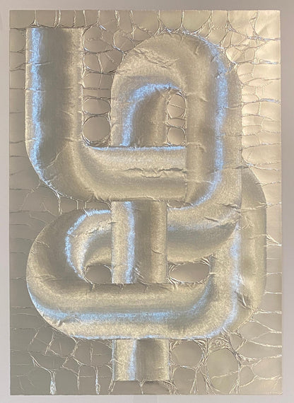 20th Century Optical Art on Foil Paper by Patrick Dupré manner of Julio Le Parc — detail 6