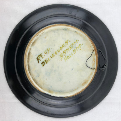 Gouda Hand Crafted Pottery Art Nouveau Decorative Dish, Holland — detail 2