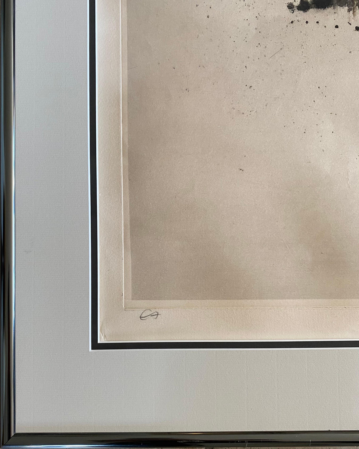 Vintage Johnny Friedlander Abstract Aquatint, circa 1960s — detail 5