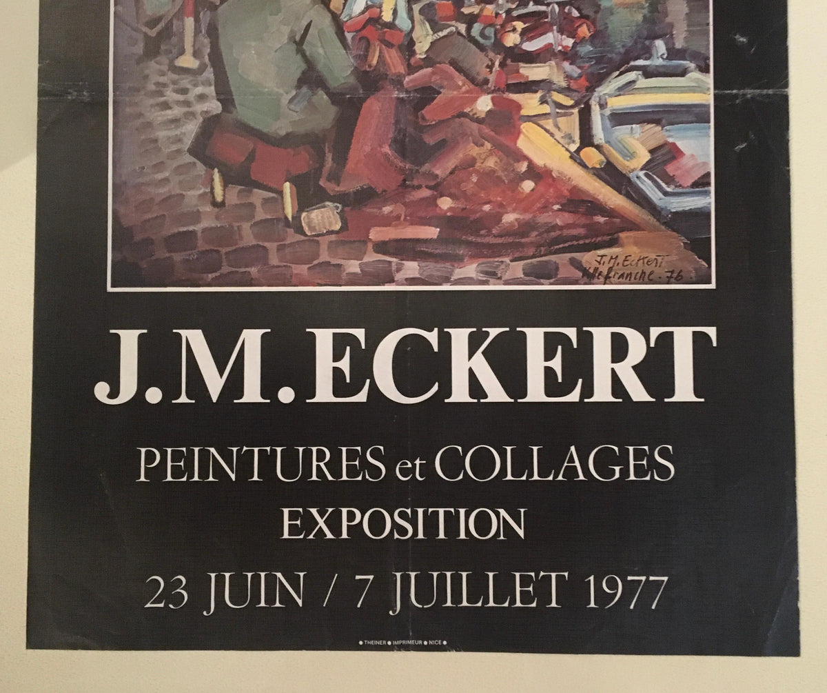 John Michael Eckert Original Mid-Century French Art Poster Dated 1977 — detail 4