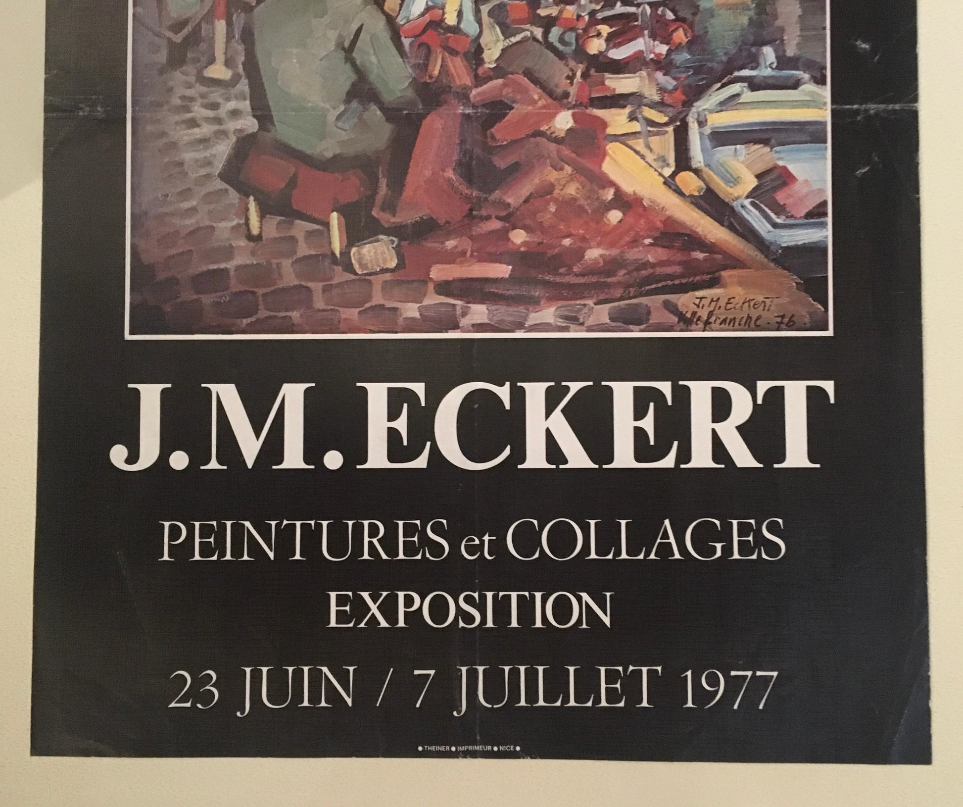 John Michael Eckert Original Mid-Century French Art Poster Dated 1977 — detail 4