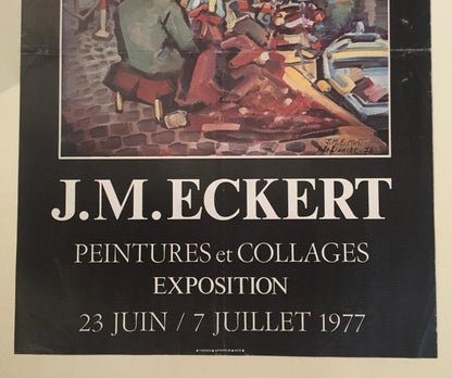 John Michael Eckert Original Mid-Century French Art Poster Dated 1977 — detail 4