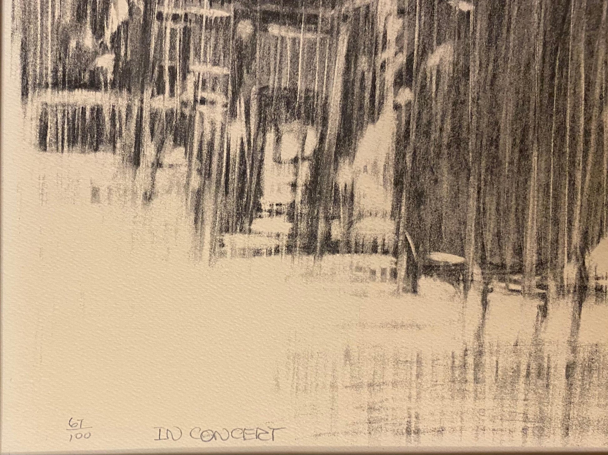 Musical Theme Lithograph Titled "in Concert" by Edna Glaubman — detail 5