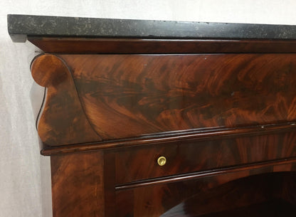 Early 19th Century French Empire Flame Mahogany Drop Front Secretary Desk — detail 5