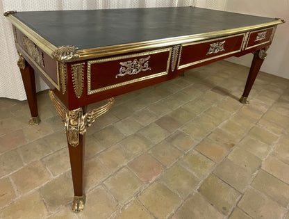 19th Century French Empire Napoleon III Bureau Plat Desk — detail 4