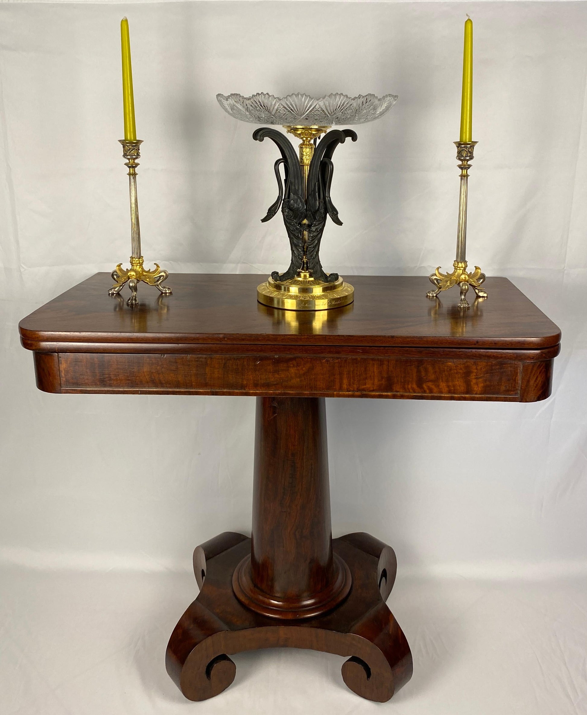 Antique American Empire Style Cuban Mahogany Game Table — detail 2
