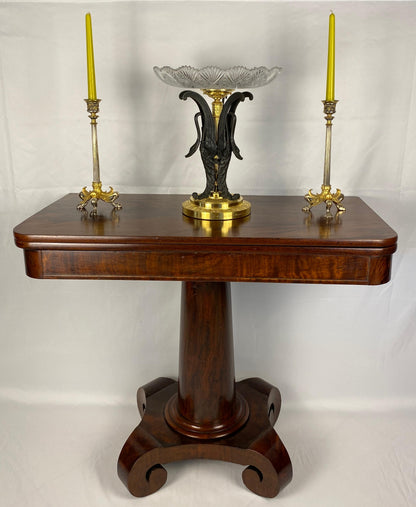 Antique American Empire Style Cuban Mahogany Game Table — detail 2