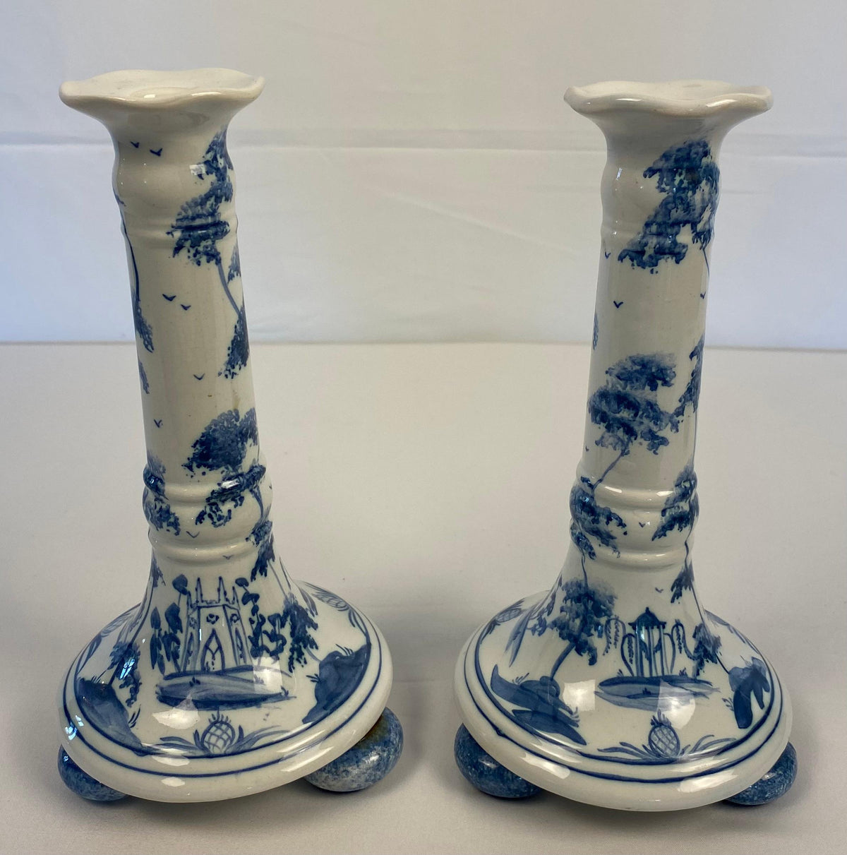 English Delft Candle Holders — detail 10