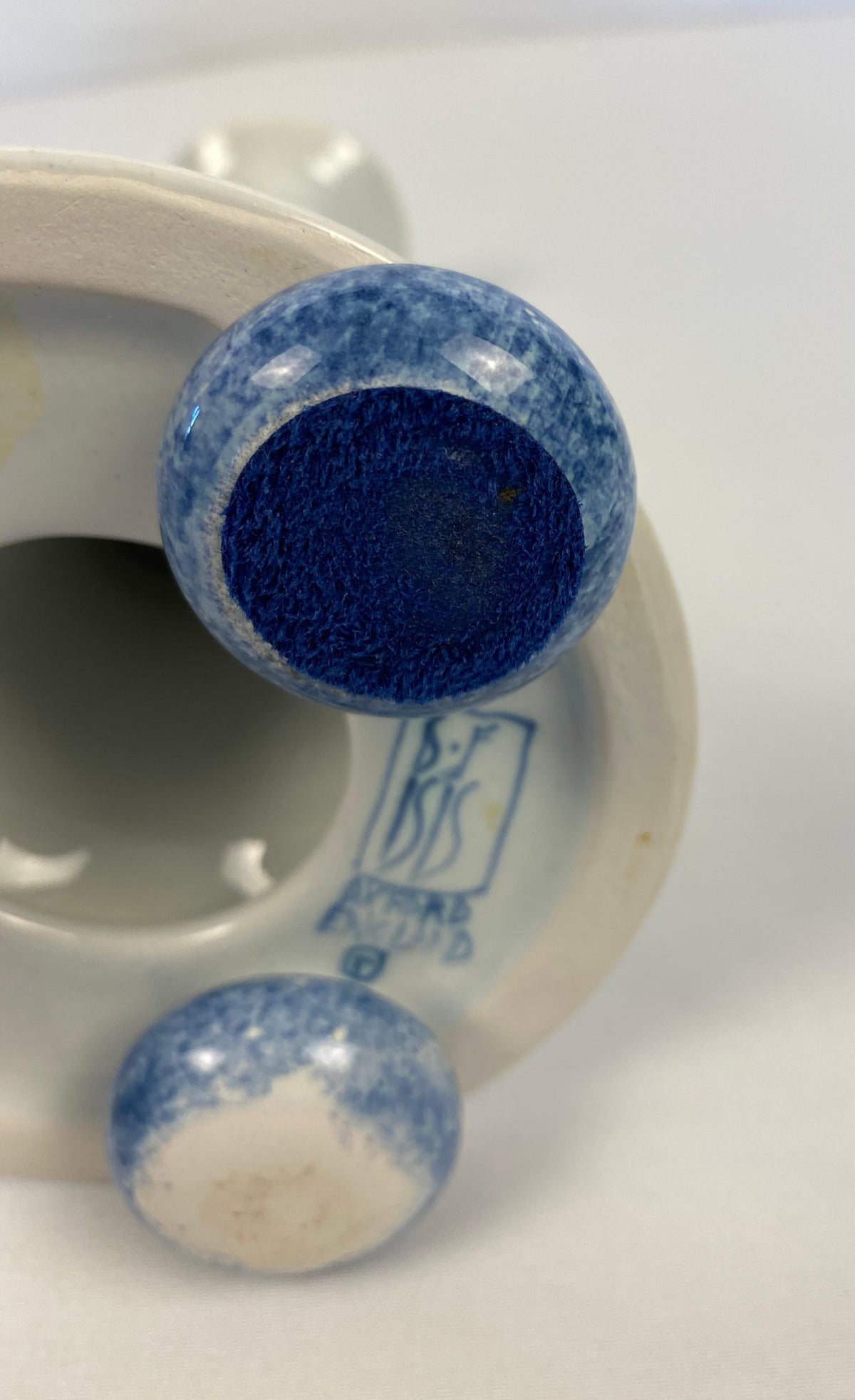 English Delft Candle Holders — detail 6
