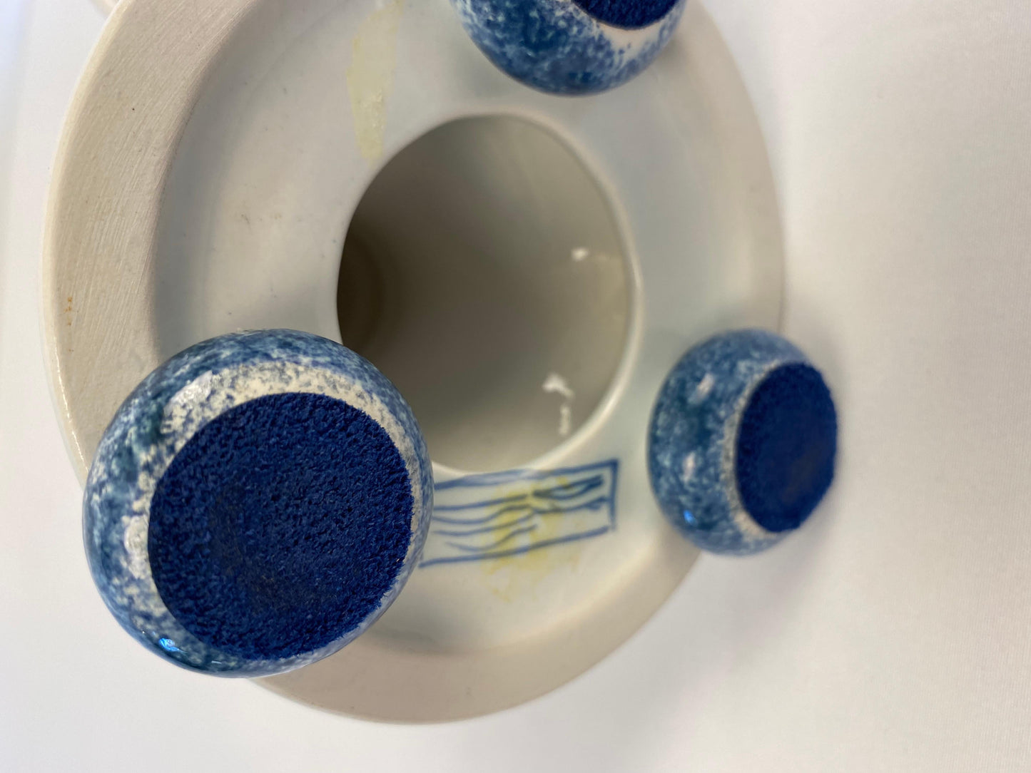 English Delft Candle Holders — detail 5
