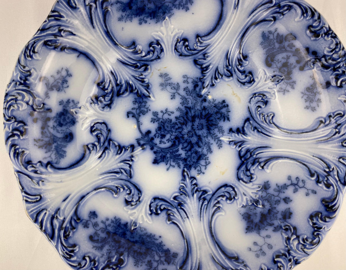 Royal England Blue and White Porcelain Bowl by Wood & Son — detail 2