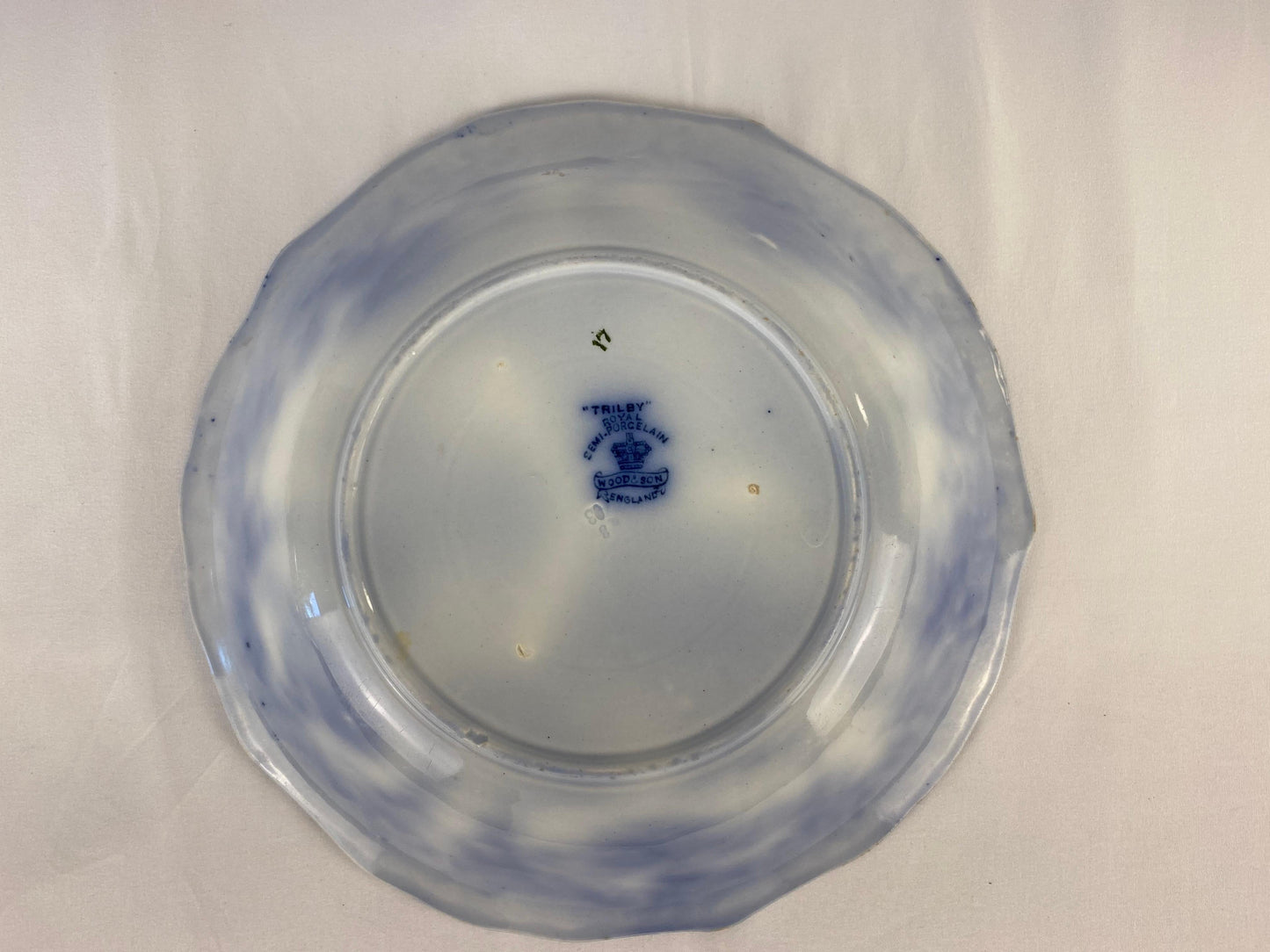 Royal England Blue and White Porcelain Bowl by Wood & Son — detail 5