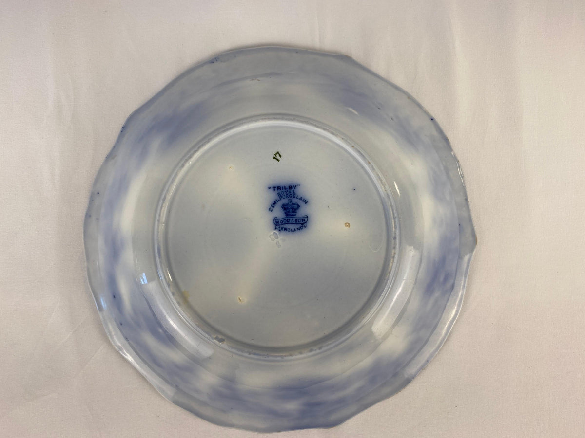 Royal England Blue and White Porcelain Bowl by Wood & Son — detail 5