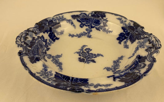 English Blue and White Ironstone Tableware, Transfer Bowl by Cauldon Messina — detail 2