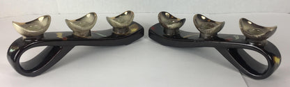 Pair of Mid-Century Ceramic Candleholders, Vallauris Pottery — detail 6