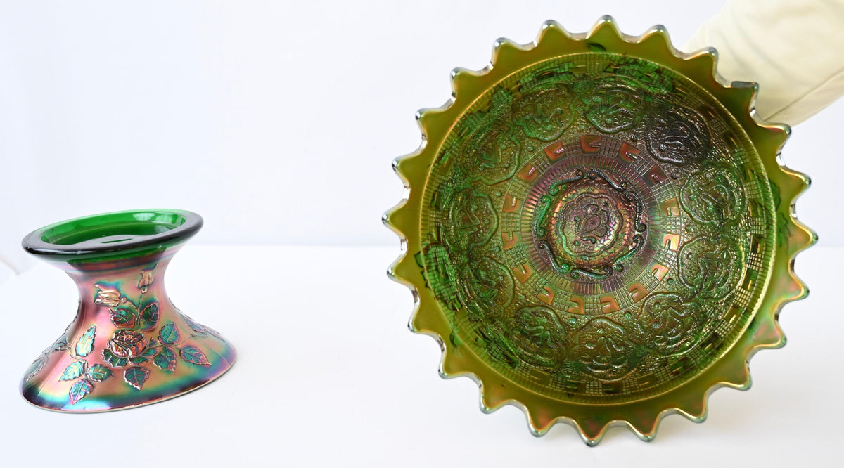 Fenton Art Nouveau Iridescent Cut Glass Bowl — detail 5