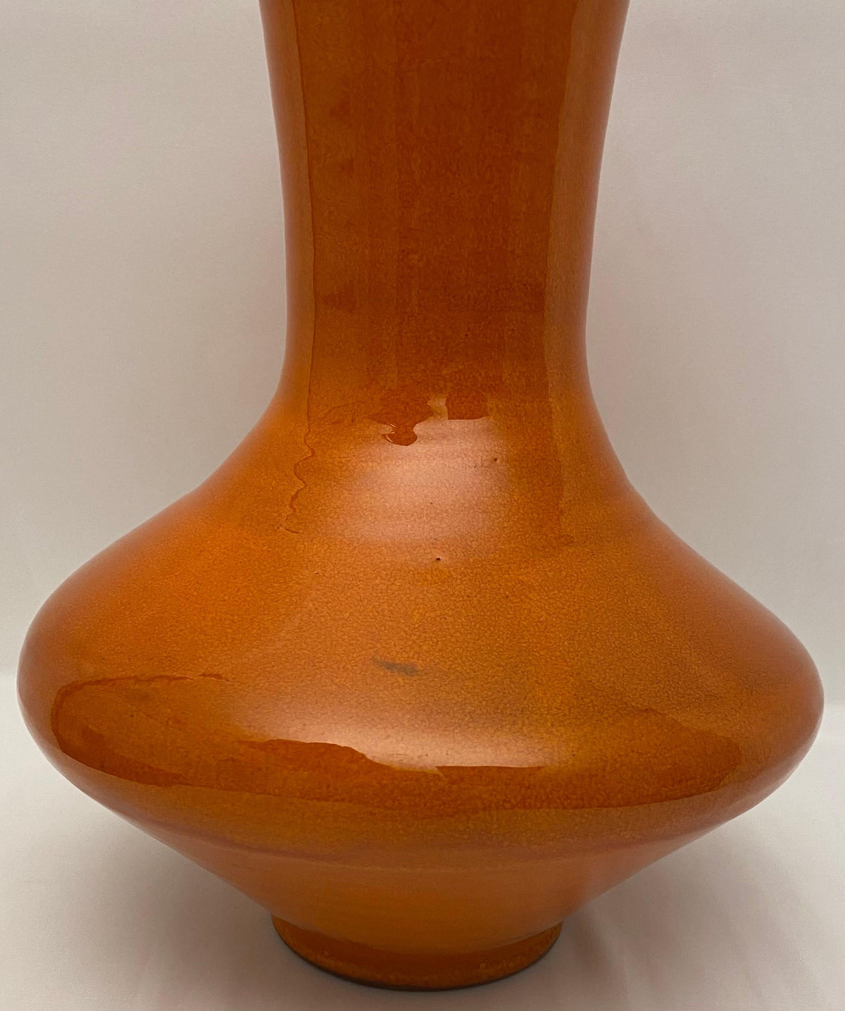 Large Midcentury Ceramic Vase Orange Signed Ferre Sega Mizal — detail 4