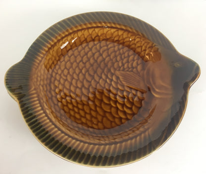 Mid-Century French Majolica Fish Service by Sarreguemines, Circa 1950s — 14 Pieces — detail 5
