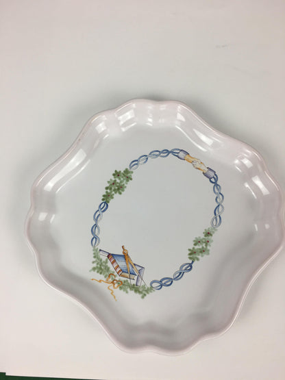 Masonic Ceremonial Hand-Painted Plate Signed Moustiers — detail 2