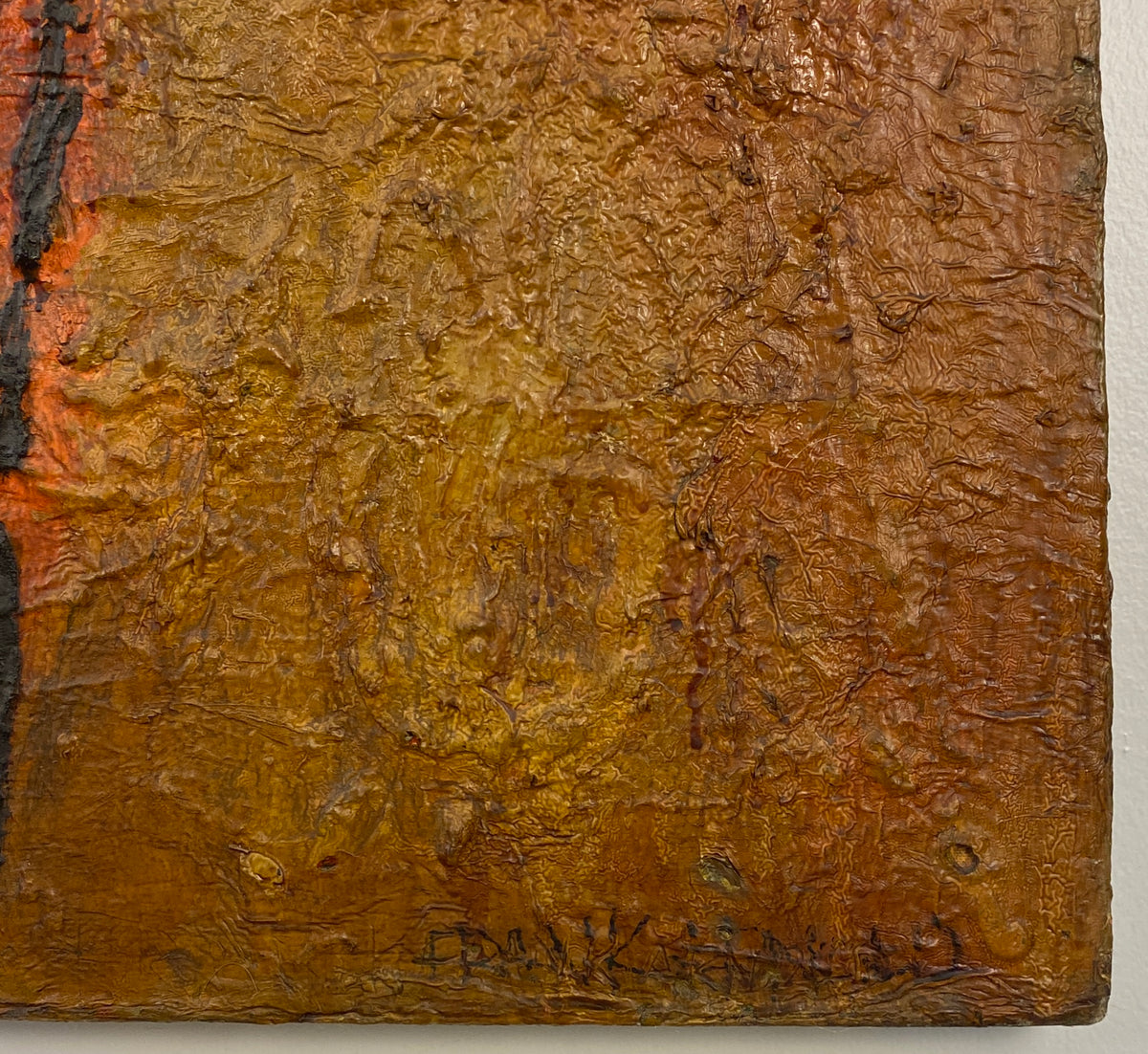 Frank Arnold Oil on Canvas Abstract Figurative Painting Titled "Escape" — detail 14