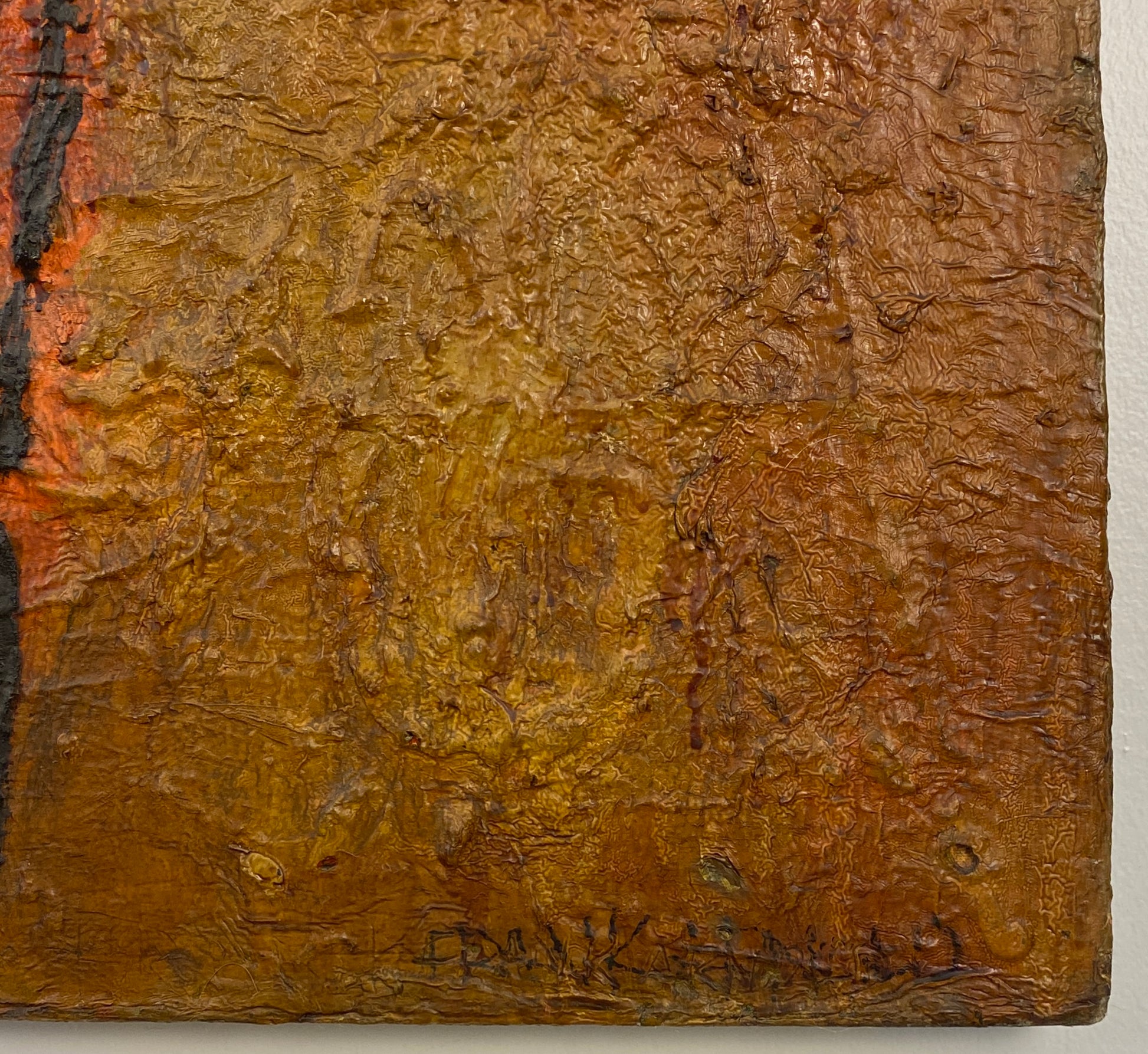 Frank Arnold Oil on Canvas Abstract Figurative Painting Titled "Escape" — detail 14