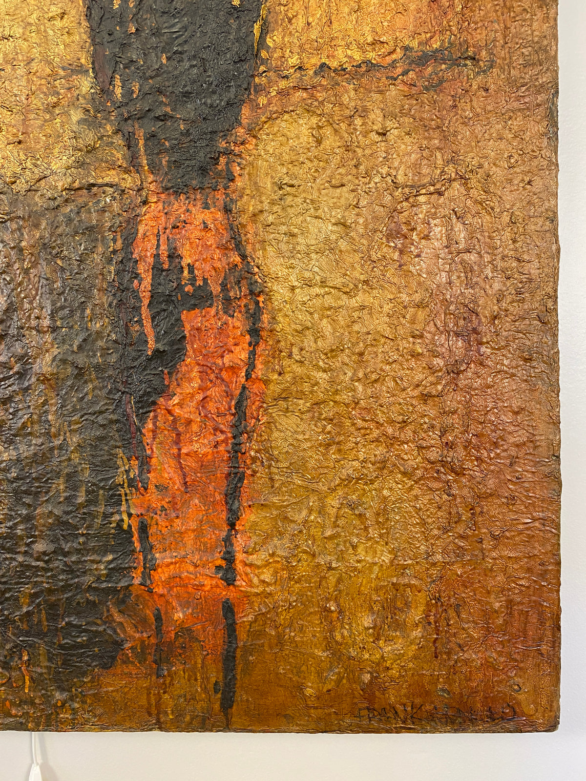 Frank Arnold Oil on Canvas Abstract Figurative Painting Titled "Escape" — detail 15