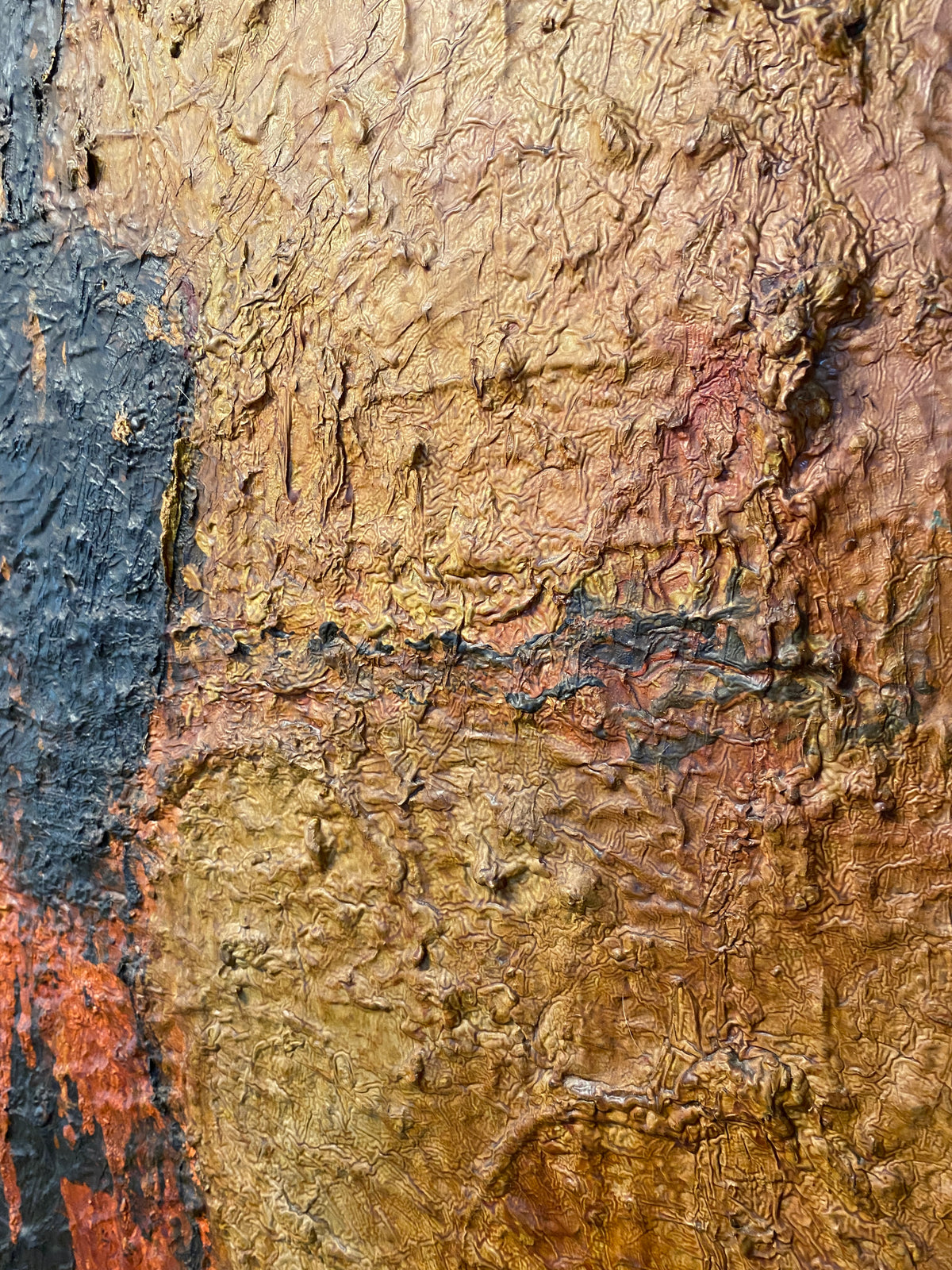 Frank Arnold Oil on Canvas Abstract Figurative Painting Titled "Escape" — detail 5
