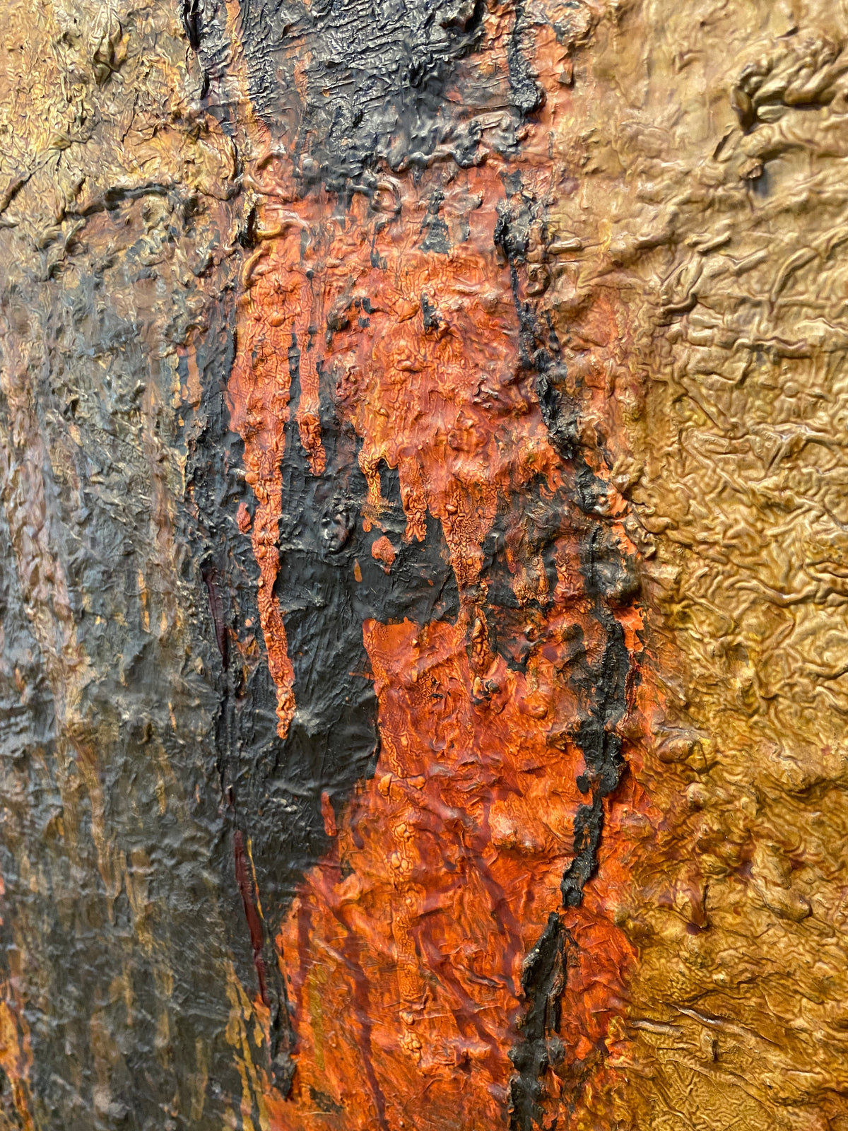 Frank Arnold Oil on Canvas Abstract Figurative Painting Titled "Escape" — detail 3