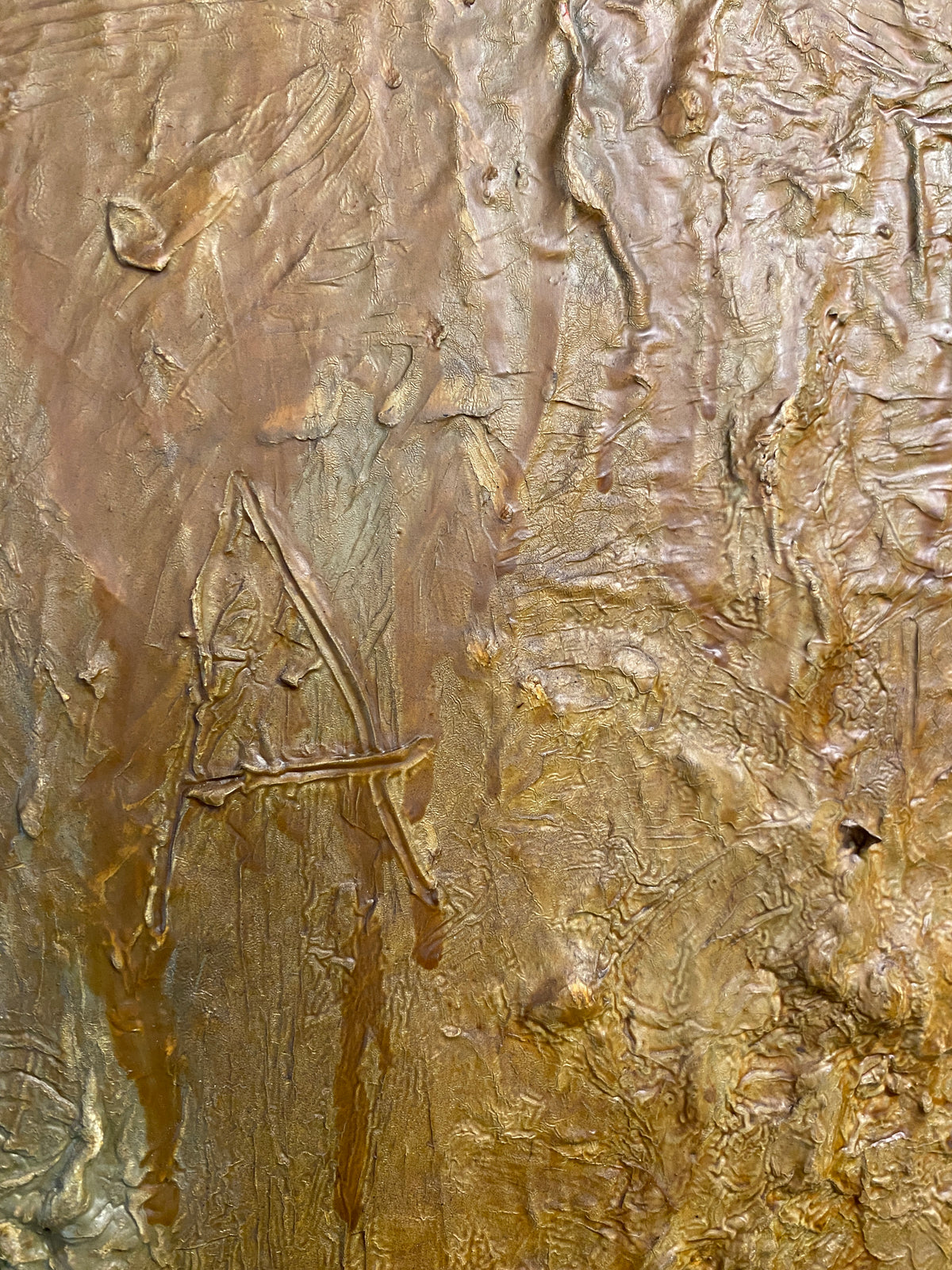 Frank Arnold Oil on Canvas Abstract Figurative Painting Titled "Escape" — detail 8