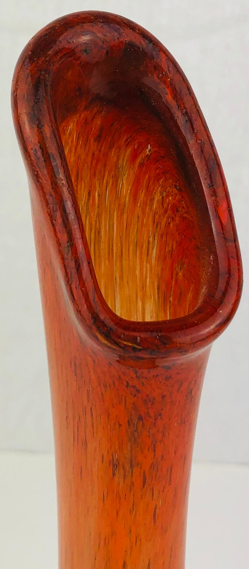 Murano Fratelli Toso Art Glass Flower Vase — detail 2