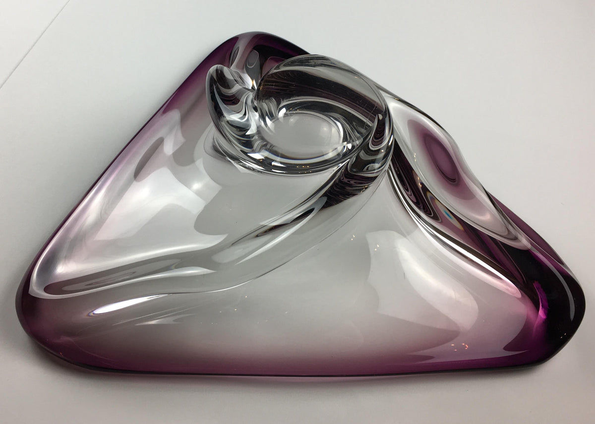 Val Saint Lambert Midcentury Art Glass Bowl Centerpiece — detail 10