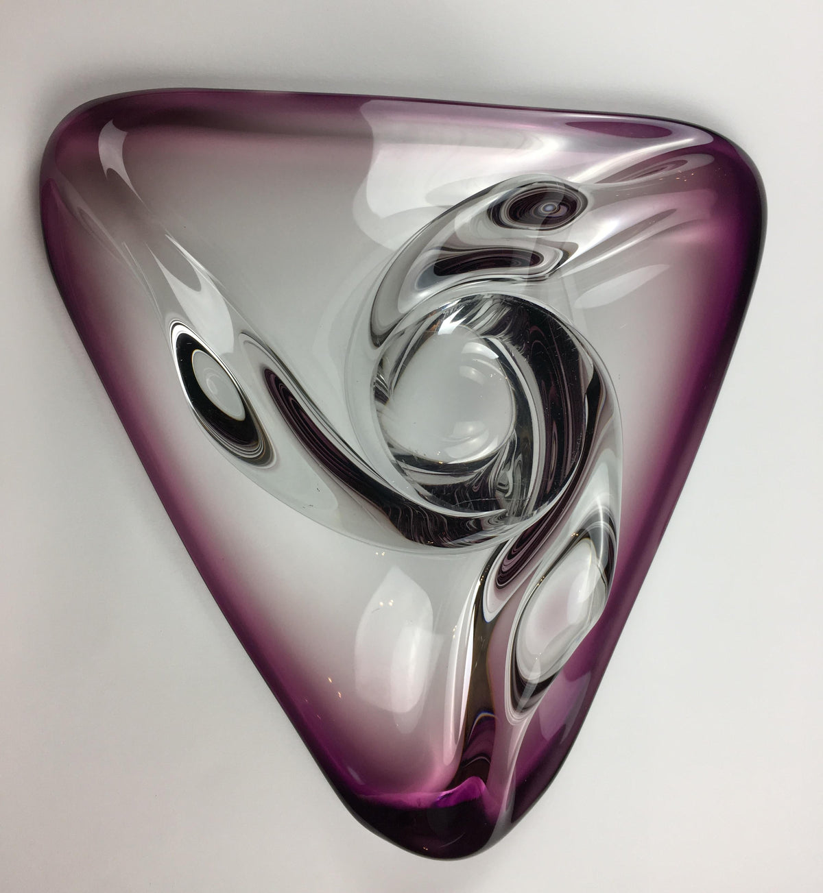 Val Saint Lambert Midcentury Art Glass Bowl Centerpiece — detail 9