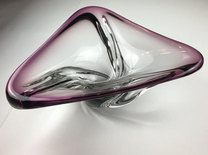 Val Saint Lambert Midcentury Art Glass Bowl Centerpiece — detail 14