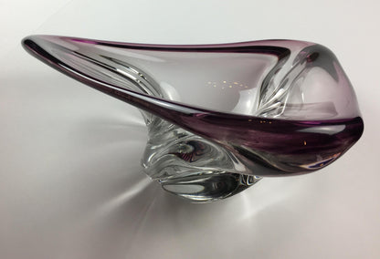 Val Saint Lambert Midcentury Art Glass Bowl Centerpiece — detail 15