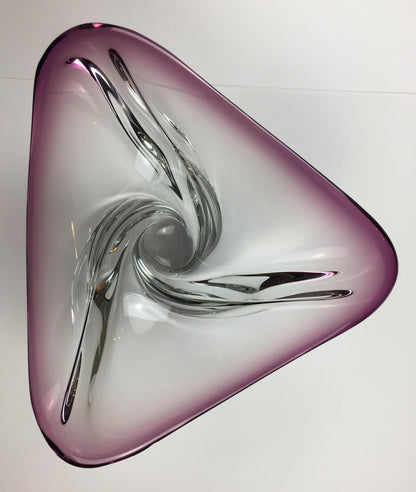 Val Saint Lambert Midcentury Art Glass Bowl Centerpiece — detail 16